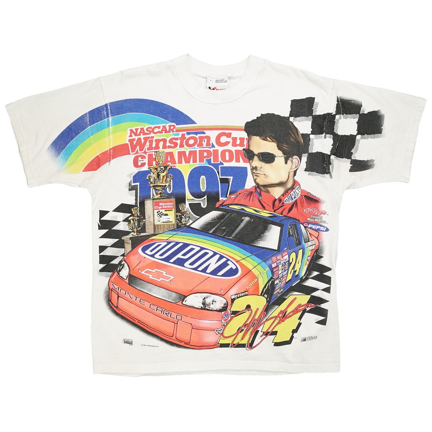 1997 Winston Cup Champion Jeff Gordon racing tee L