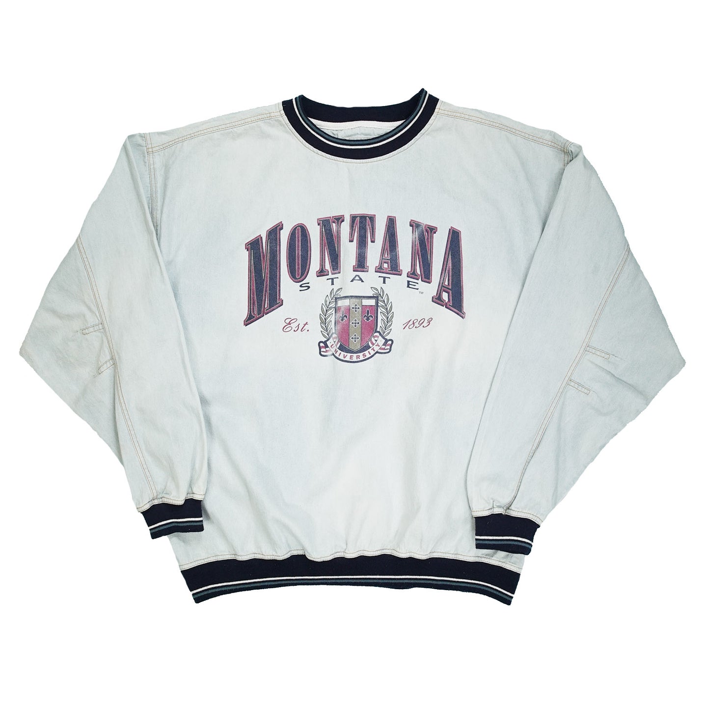 Vintage Montana State denim crewneck XL
