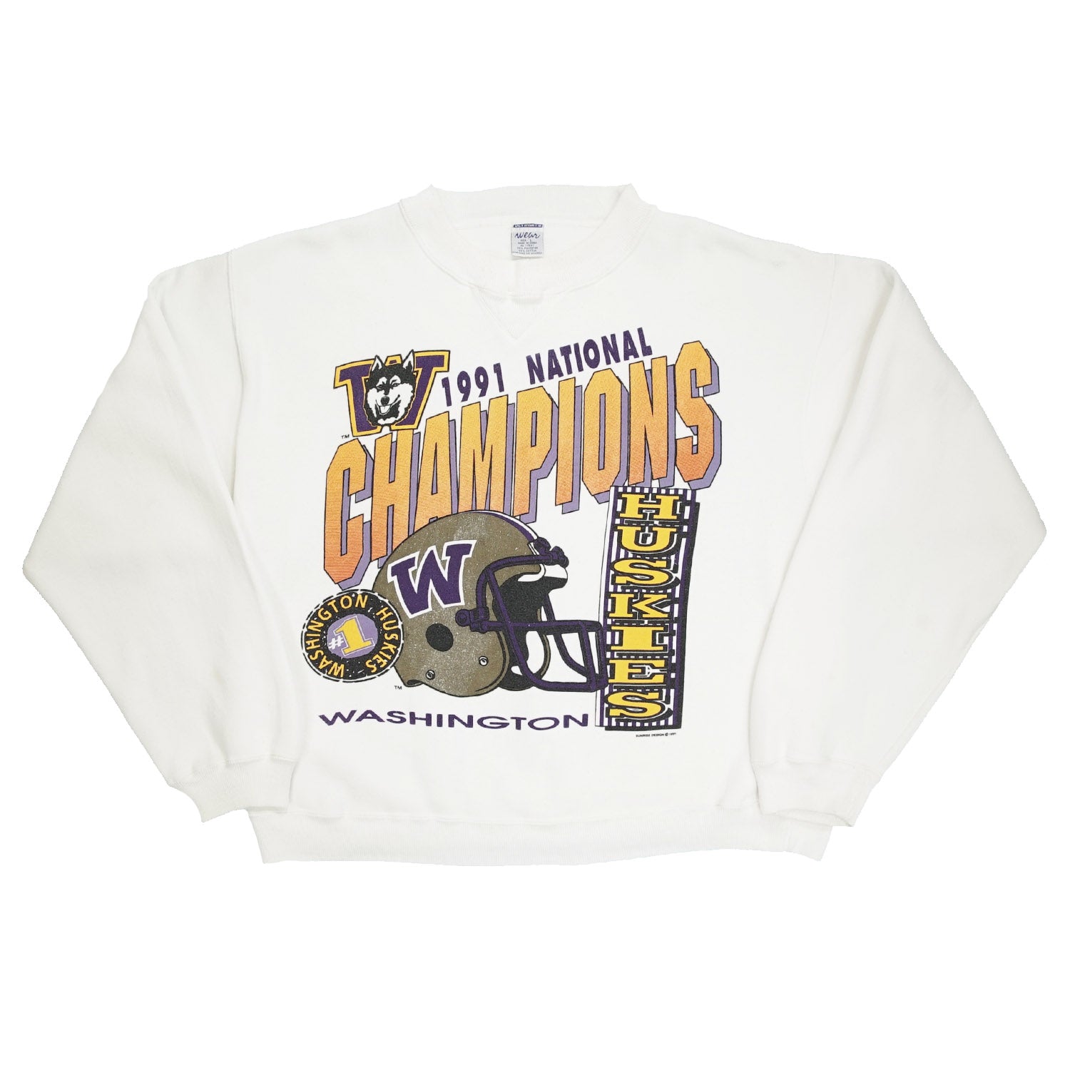 1991 National Champions Washington Huskies crewneck L