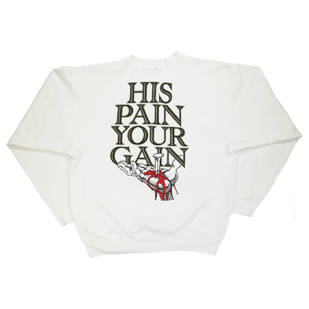 1990 Lord's Gym Jesus "His Pain Your Gain" crewneck M
