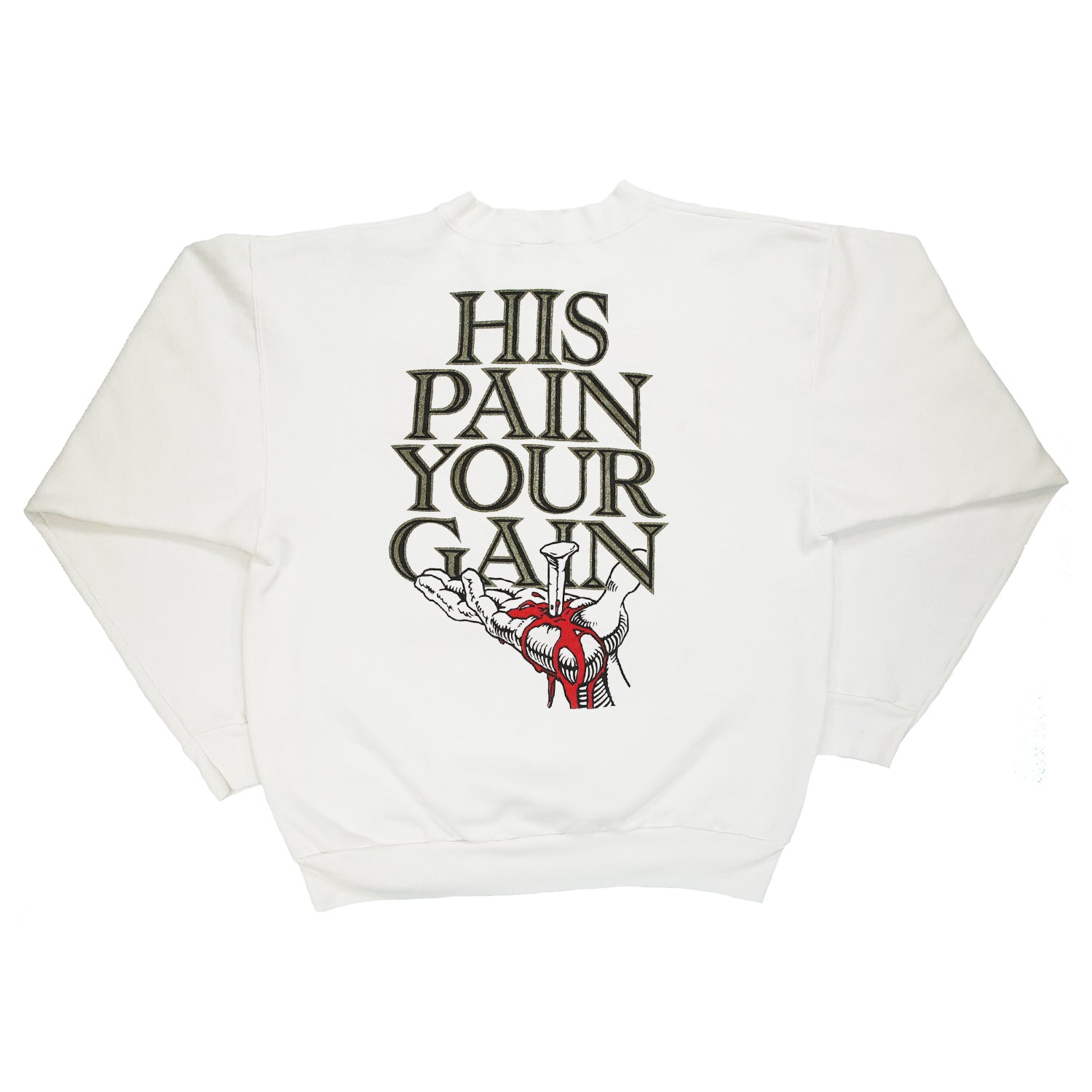 1990 Lord's Gym Jesus "His Pain Your Gain" crewneck M