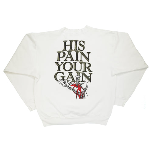 1990 Lord's Gym Jesus "His Pain Your Gain" crewneck M