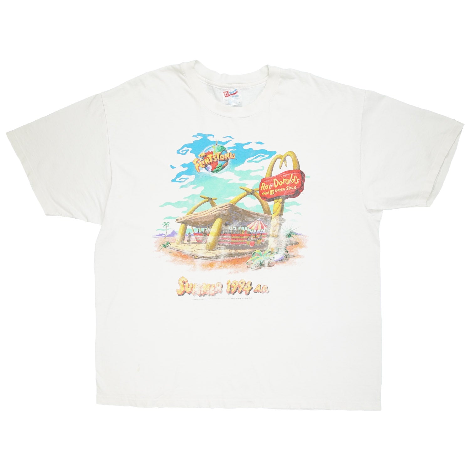 1994 Flintstones Roc Donald's faded tee XL