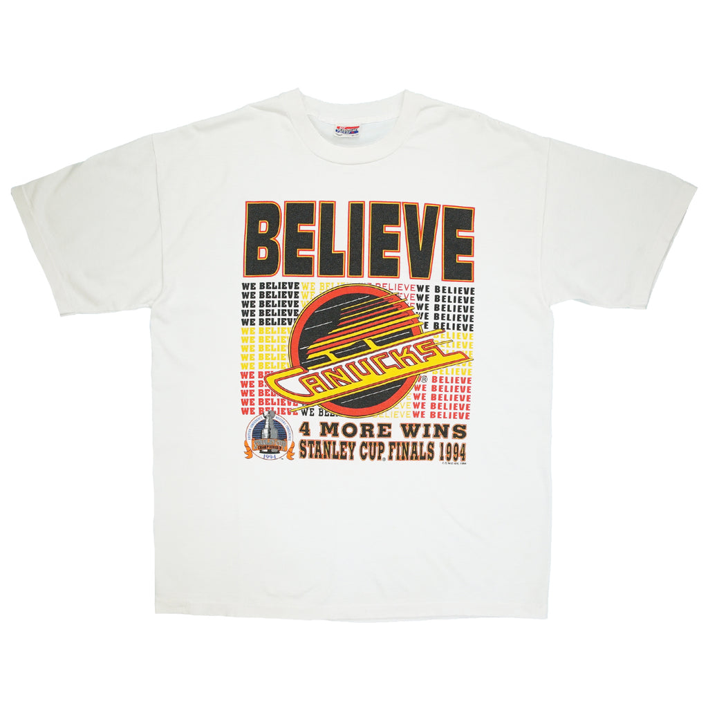1994 Vancouver Canucks NHL Playoffs BELIEVE tee XL