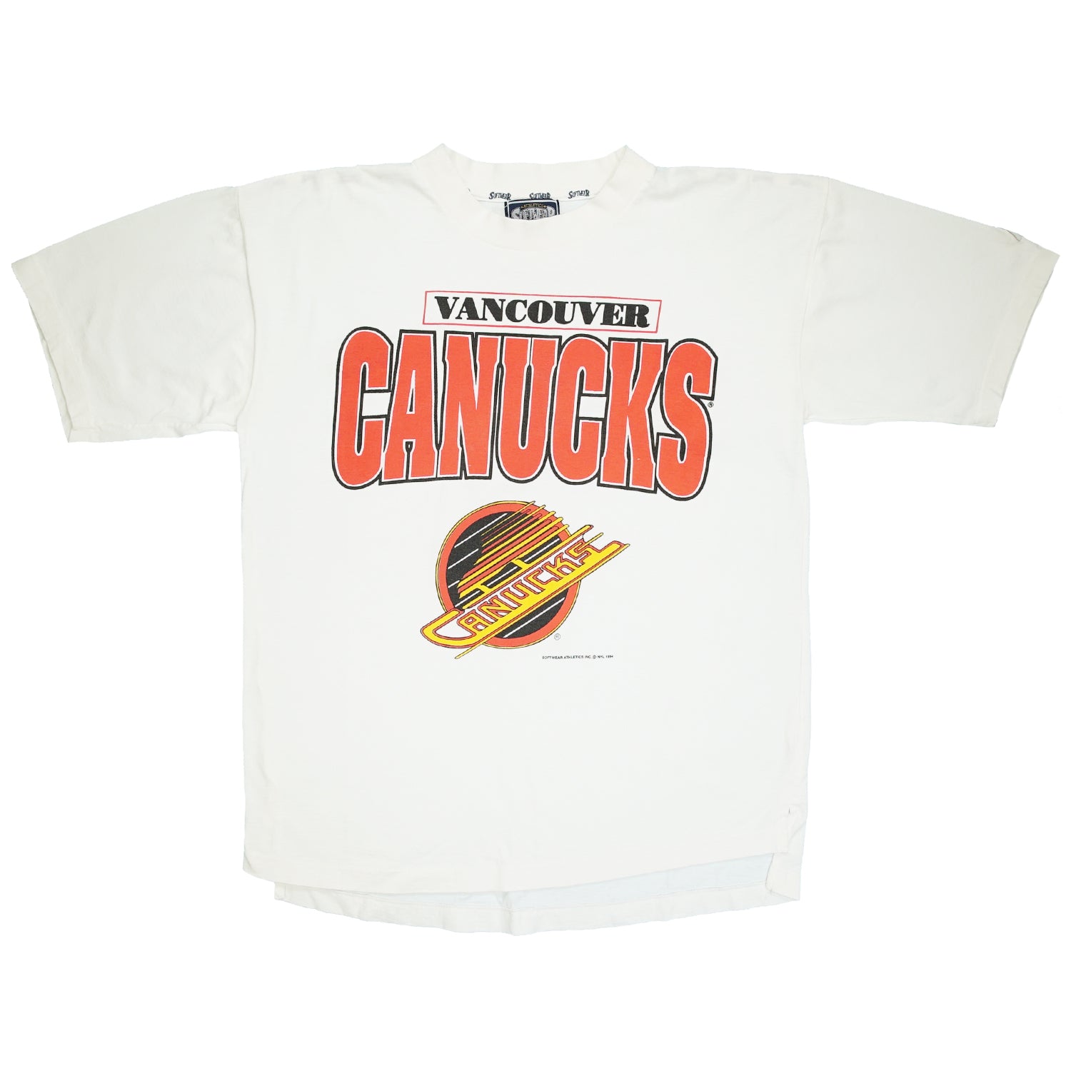 1994 Vancouver Canucks big logo tee L