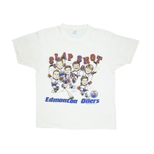 Load image into Gallery viewer, &#39;80s Edmonton Oilers Slap Shot bobblehead tee L
