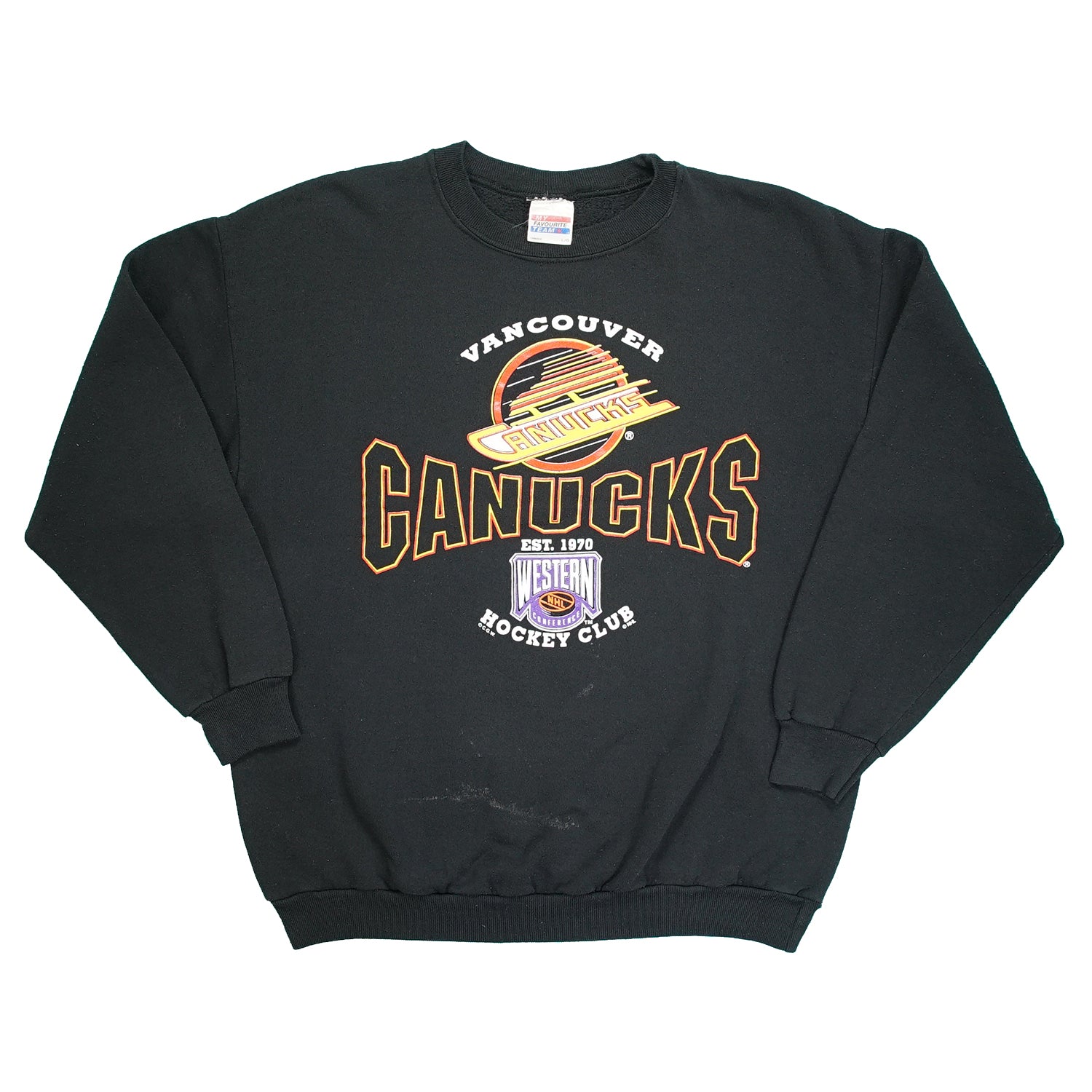 '90s Vancouver Canucks Western Conference crewneck L