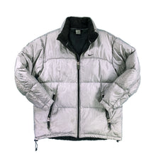 Load image into Gallery viewer, Vintage Nike mini swoosh puffer jacket silver L/XL
