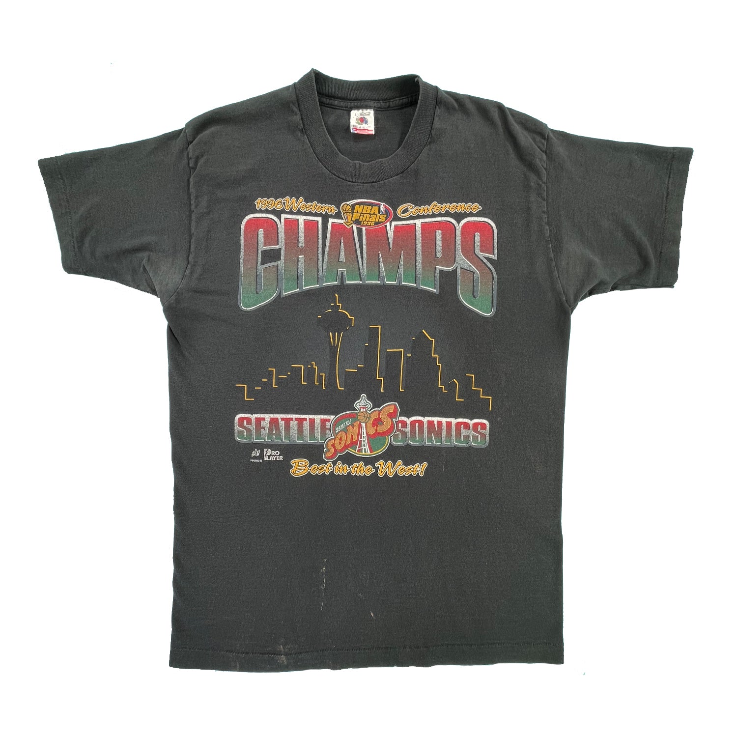 1996 Seattle Sonics skyline tee L