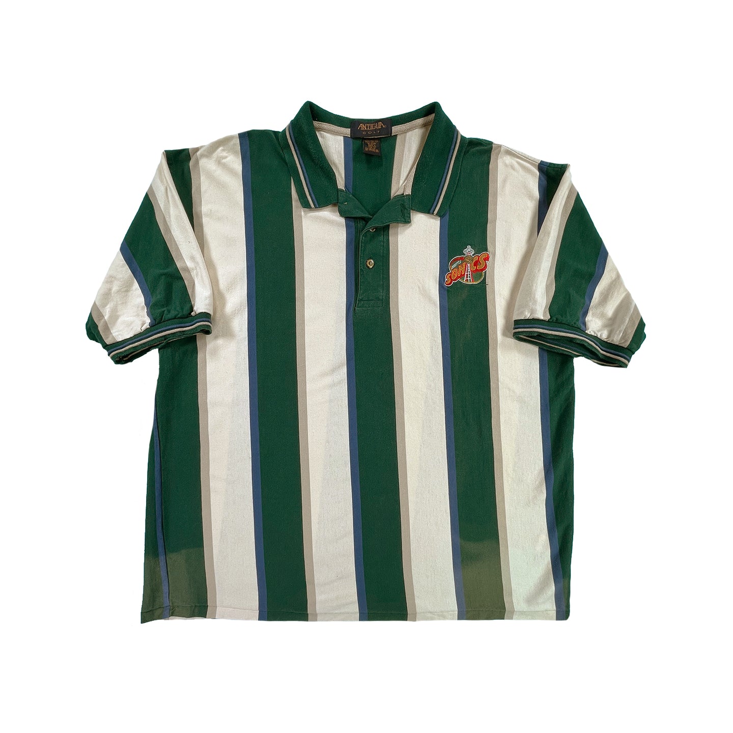 Vintage Seattle Sonics striped polo shirt XL