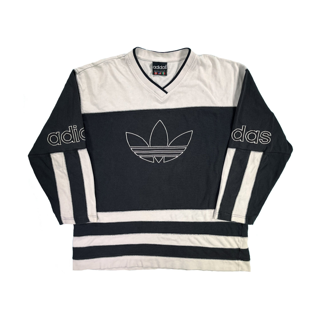 '90s Adidas striped longsleeve shirt XL