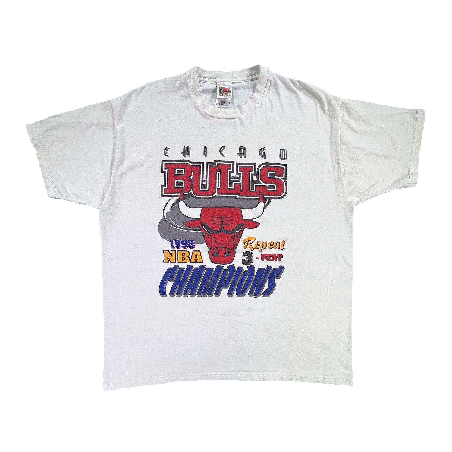 1998 Chicago Bulls Repeat 3-peat NBA Champions tee L/XL