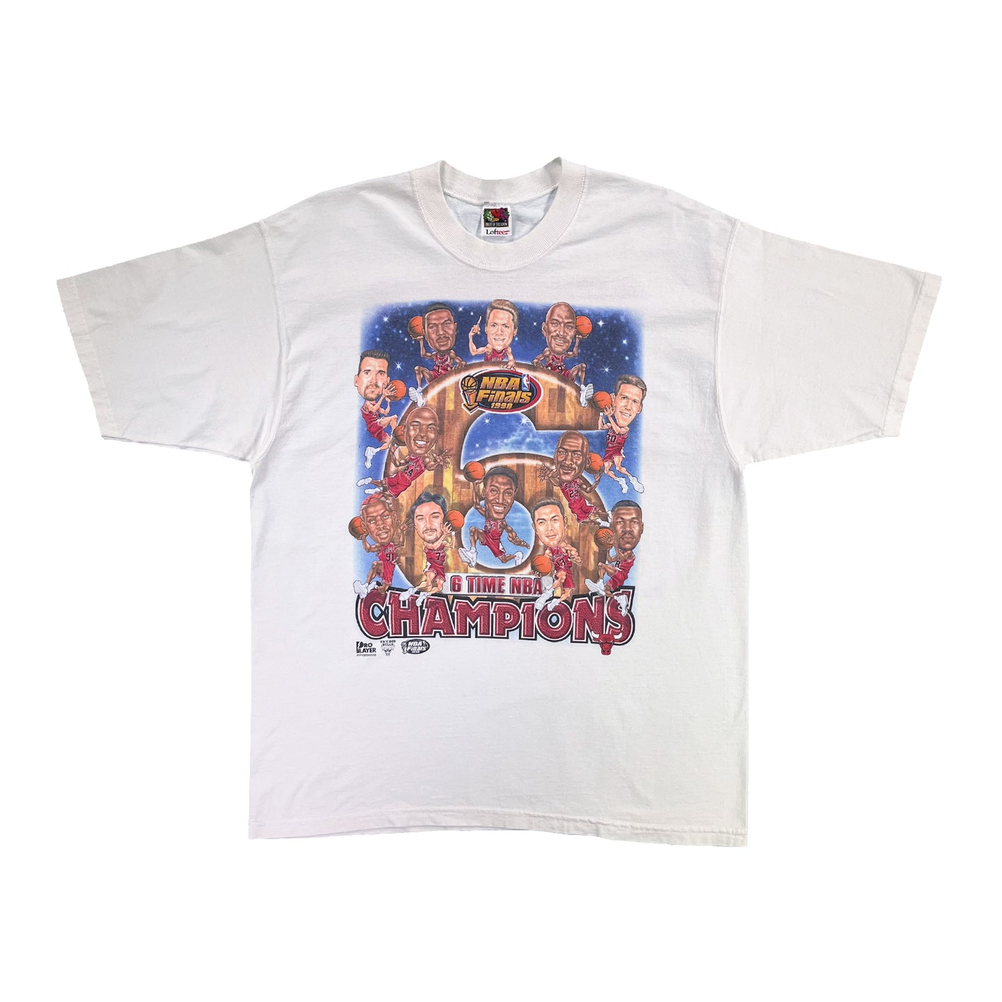 1998 Chicago Bulls 6-Time Champs NBA Finals tee L