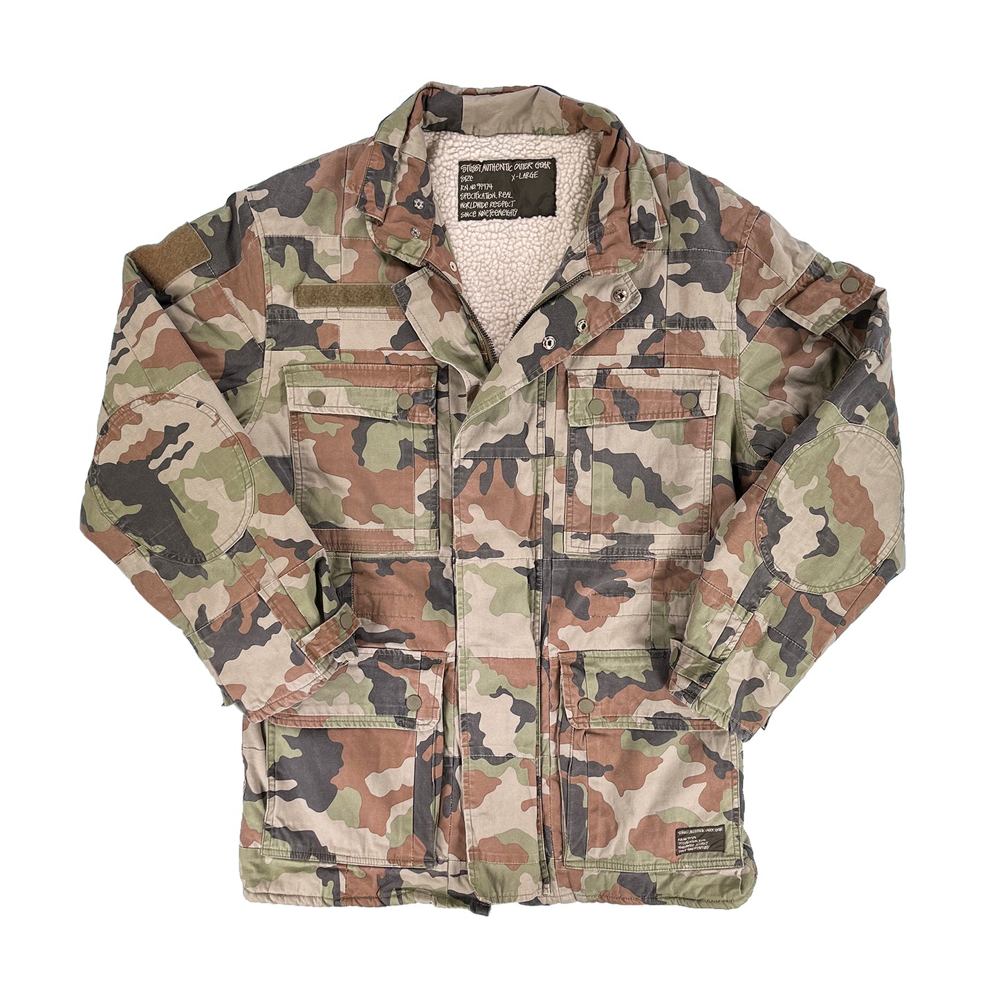 Stussy Outer Gear camo sherpa lined jacket