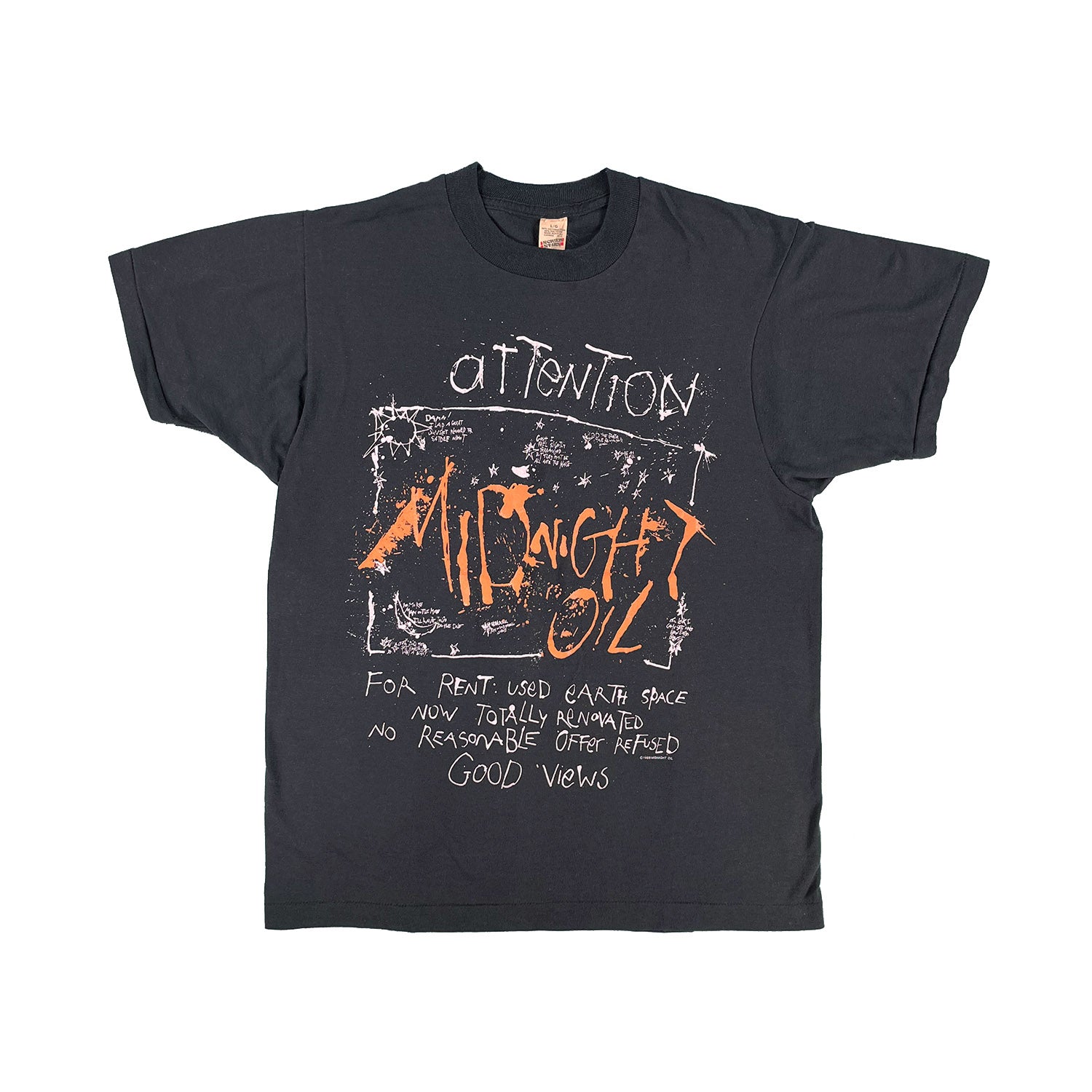 1988 Midnight Oil band tee L