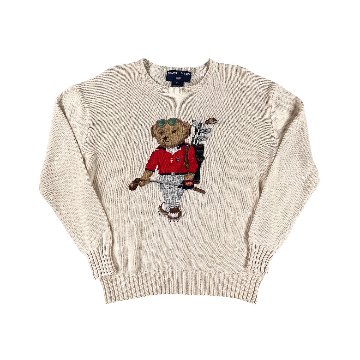 Vintage Polo Sport golf bear knit M