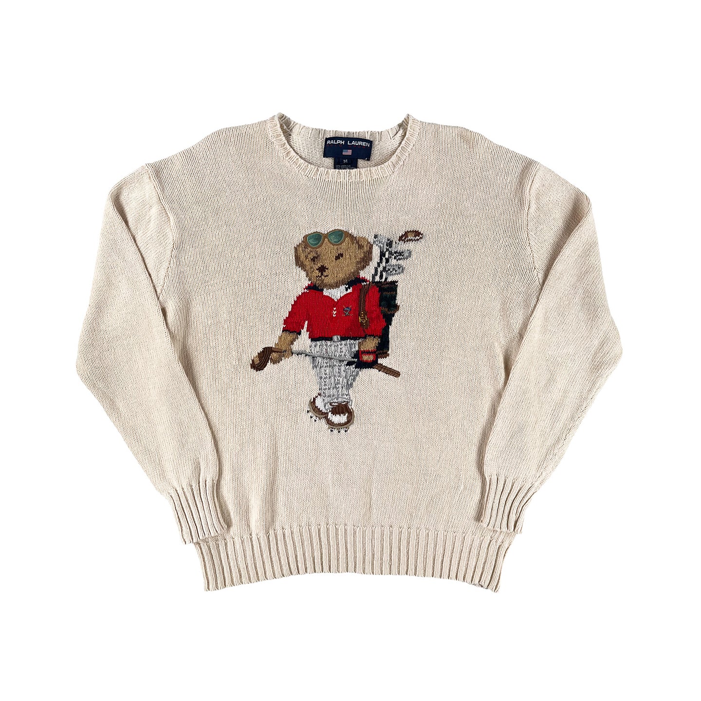 Vintage Polo Sport golf bear knit M
