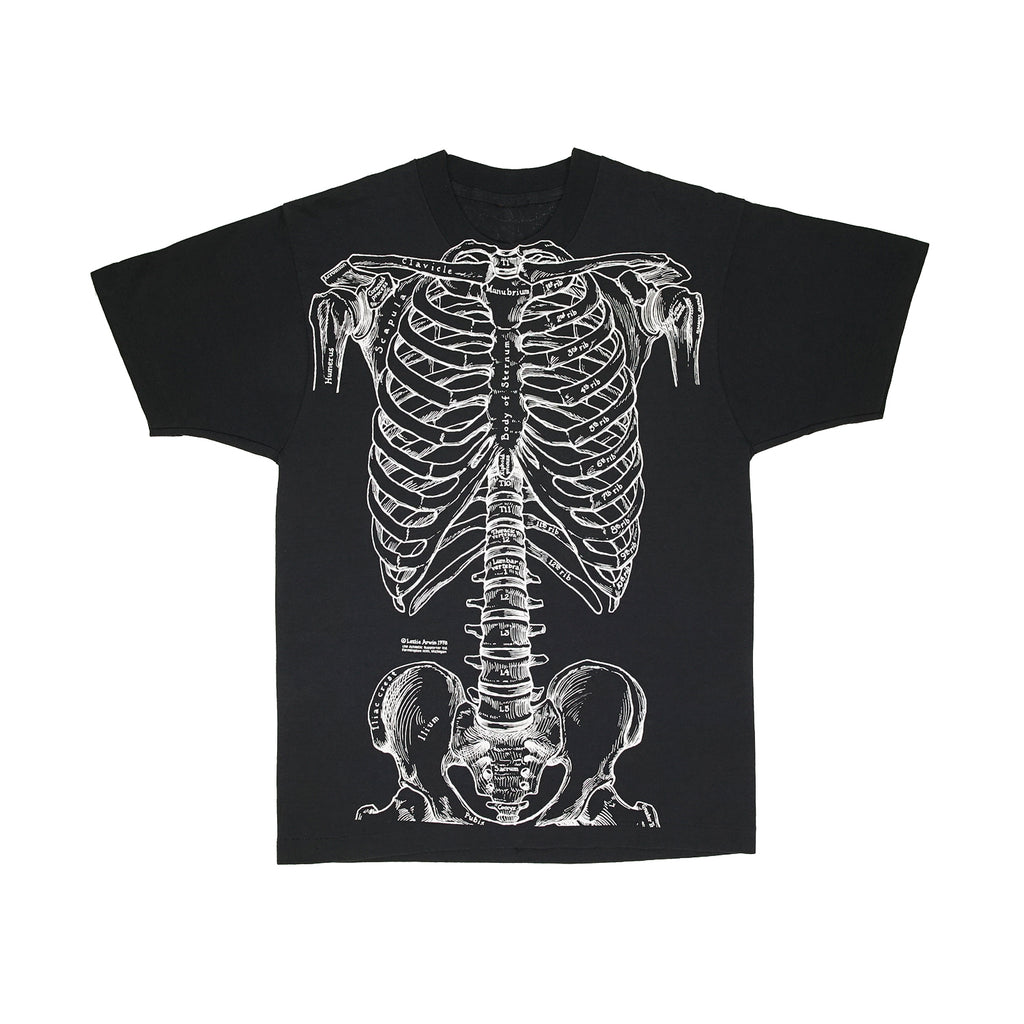 Vintage Leslie Arwin skeletal anatomy tee M