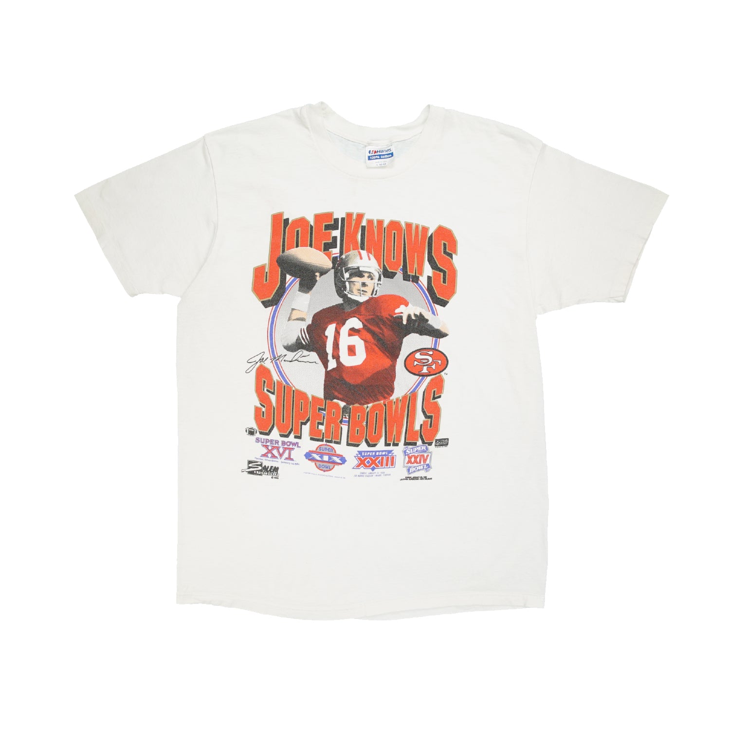 1990 Joe Montana SF 49ers tee L