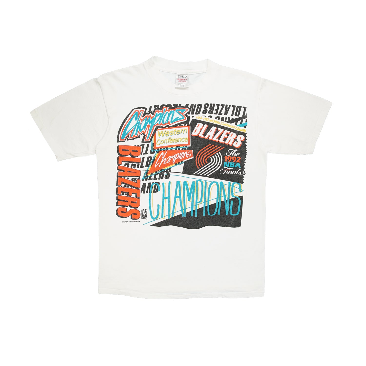 1992 Portland Blazers NBA Finals abstract tee L