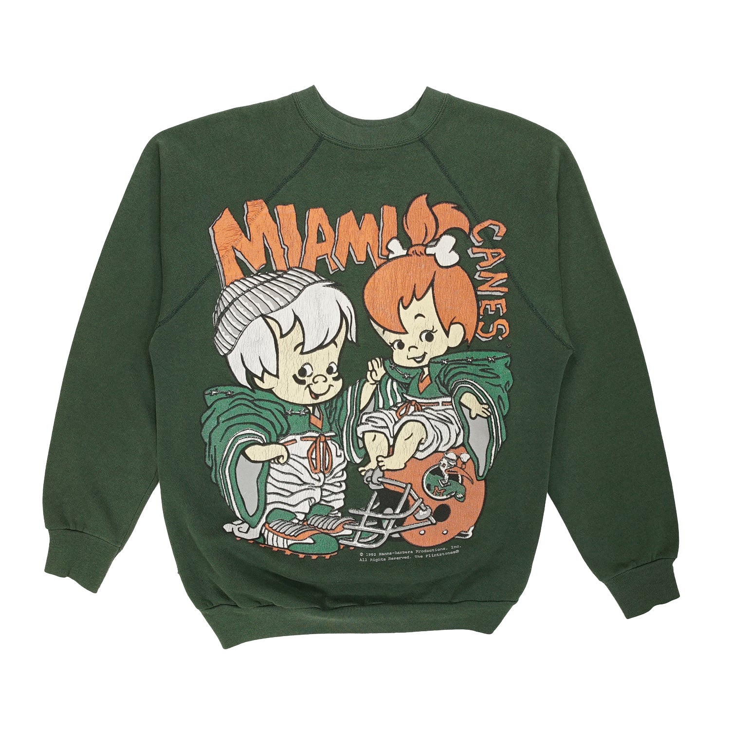 1992 Miami Canes Flintstones crewneck L
