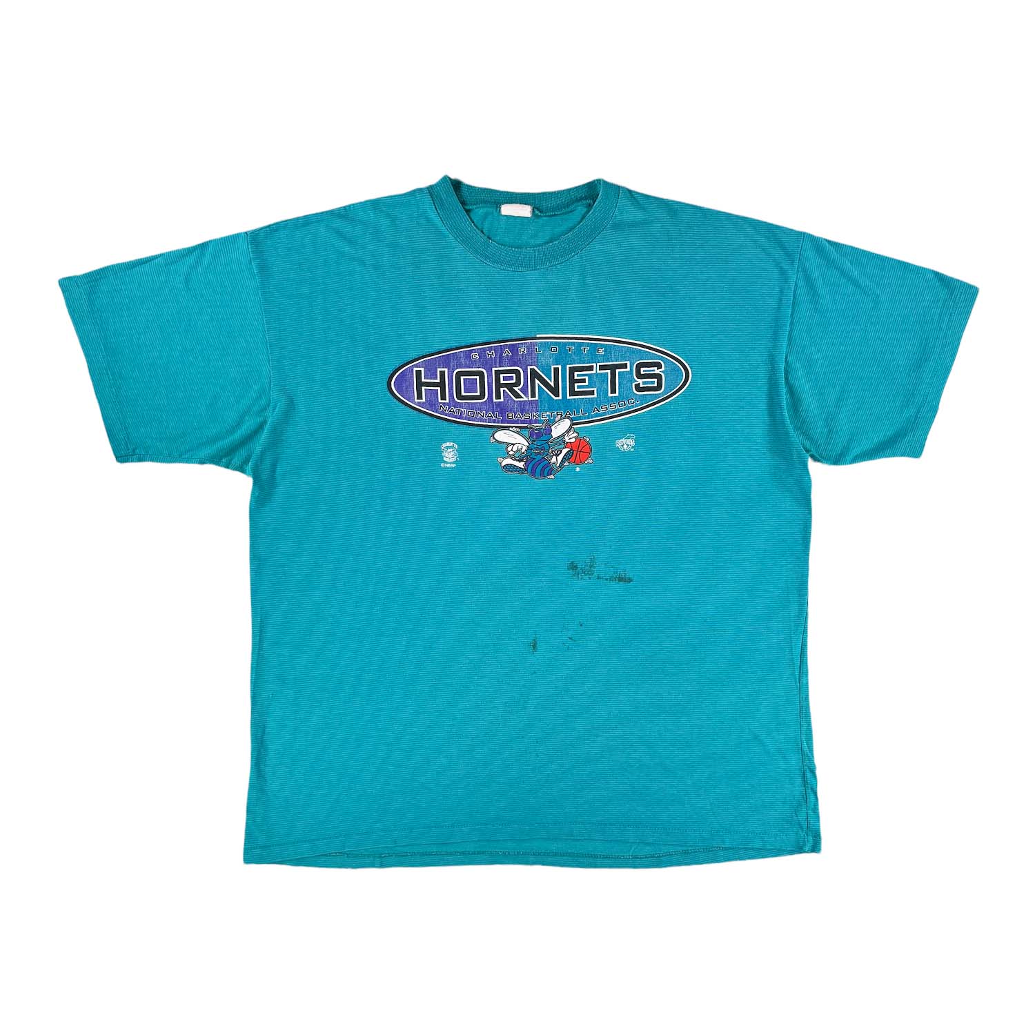 '90s Charlotte Hornets striped tee XL