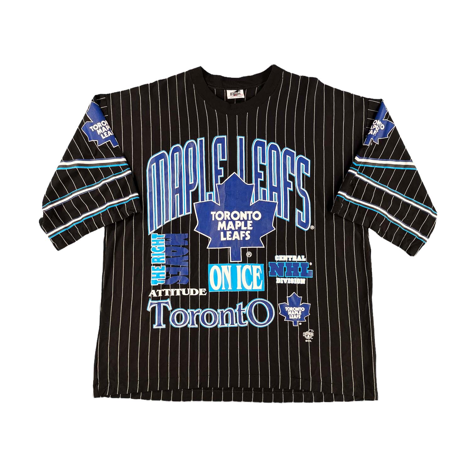'90s Toronto Maple Leafs Ravens pinstripe jersey shirt XL