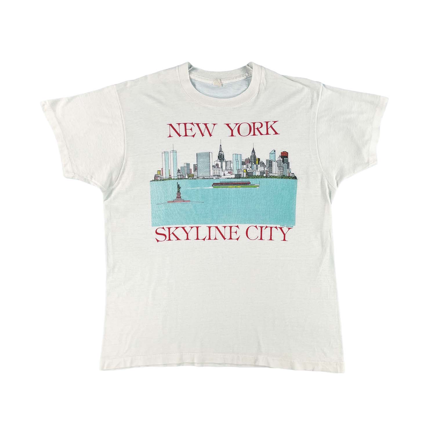 1986 New York Skyline City tee M