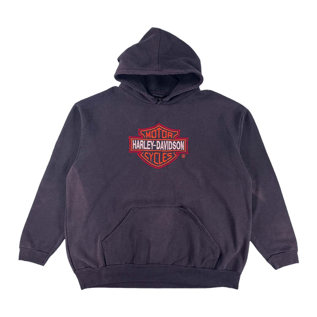 '90s Harley Davidson embroidered hoodie faded XL