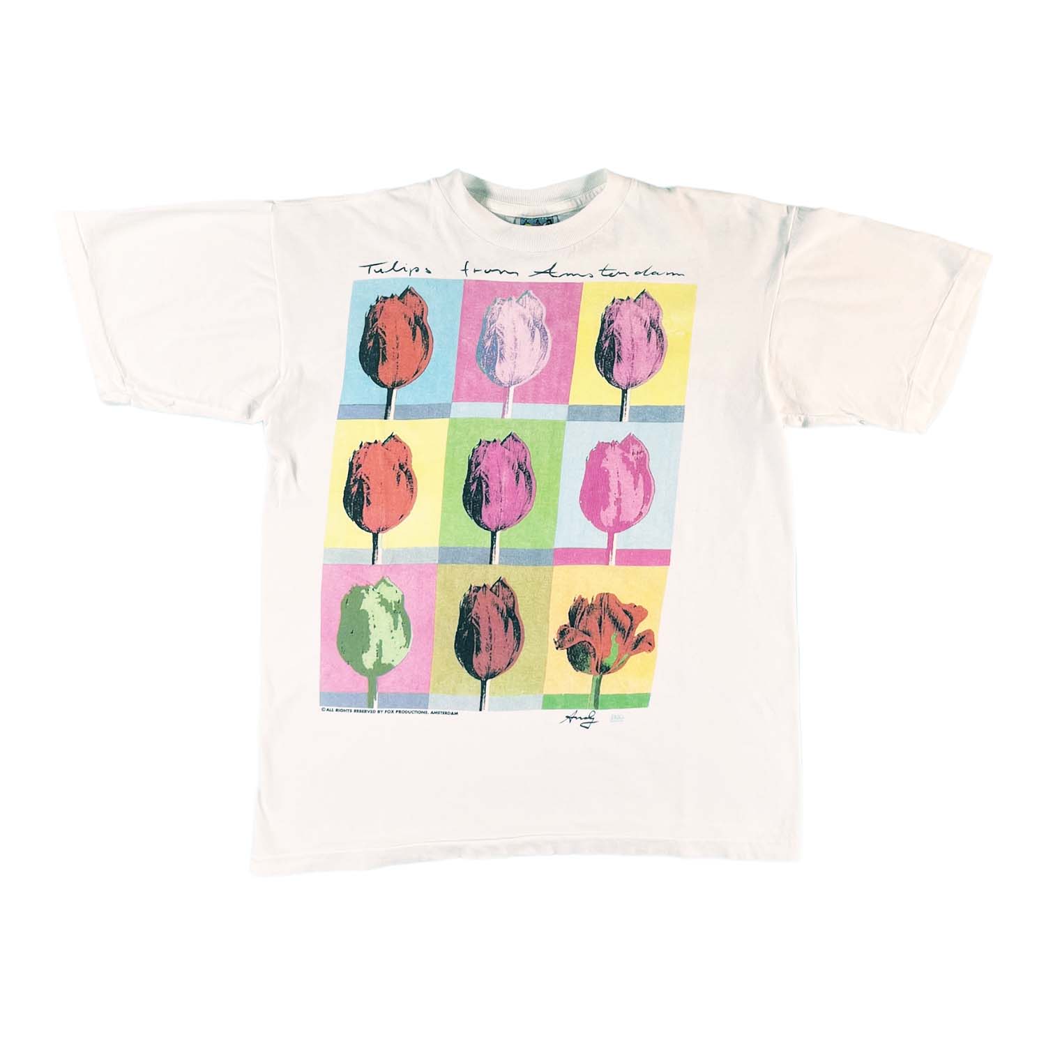 90s Andy Warhol Tulips from Amsterdam tee M