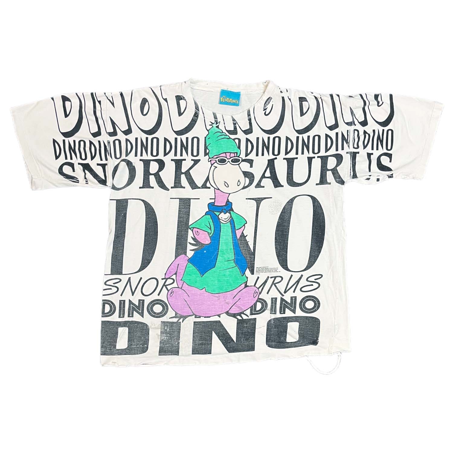 1994 Dino Flintstones thrashed big print tee XL
