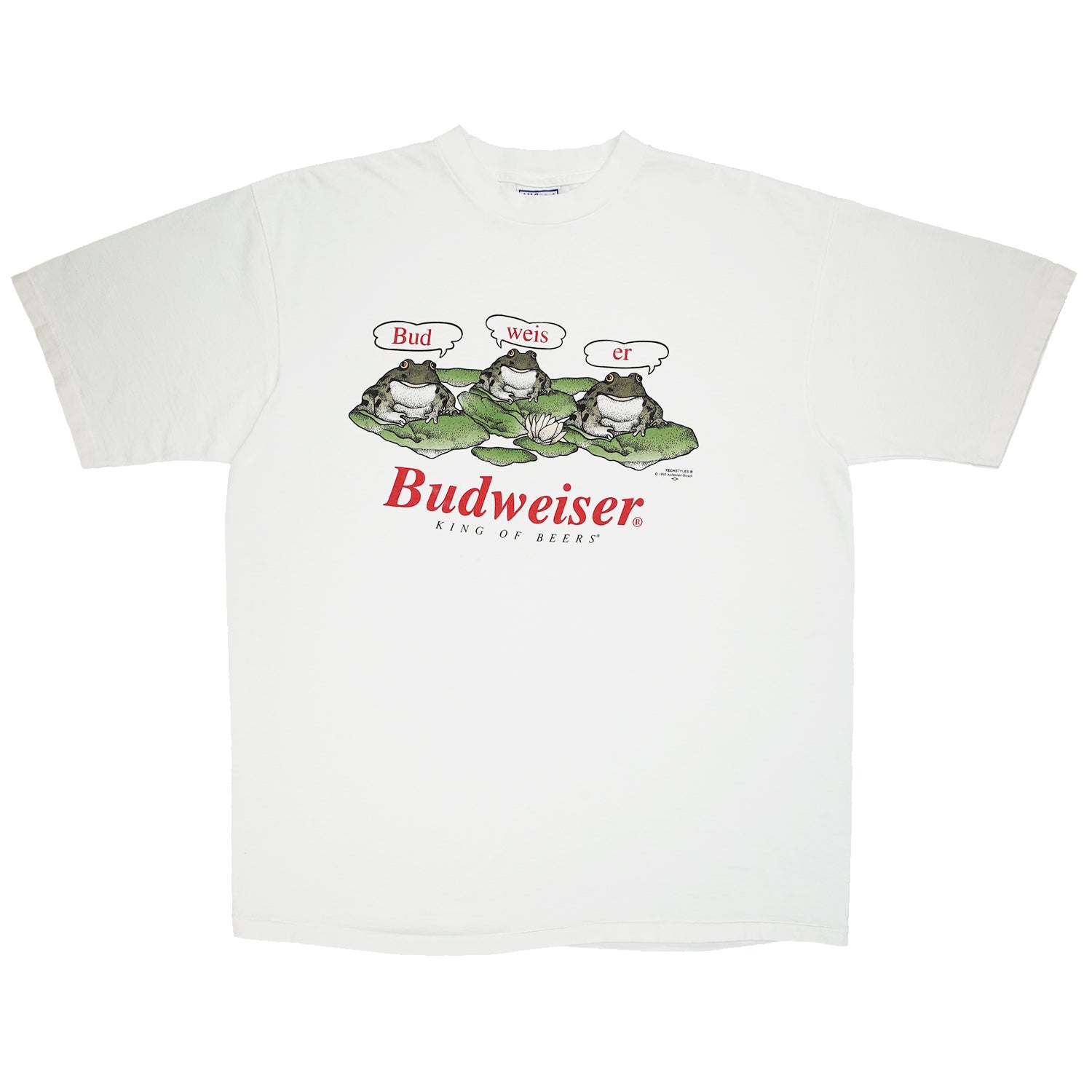 1995 Budweiser frogs graphic tee XL