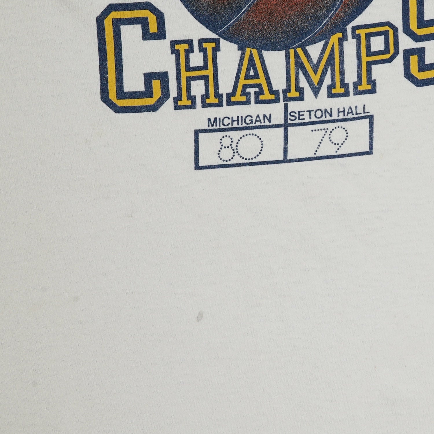 1989 Michigan National Basketball Champs distressed tee L