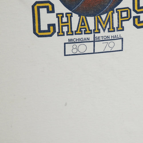 1989 Michigan National Basketball Champs distressed tee L