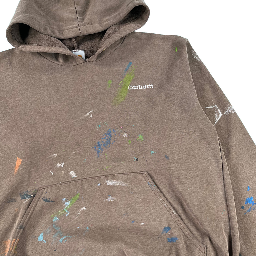 '90s Carhartt paint splattered hoodie L
