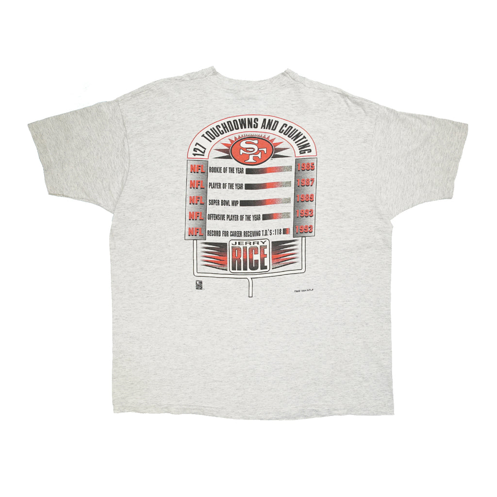 1994 Jerry Rice SF 49ers NFL stats tee XL