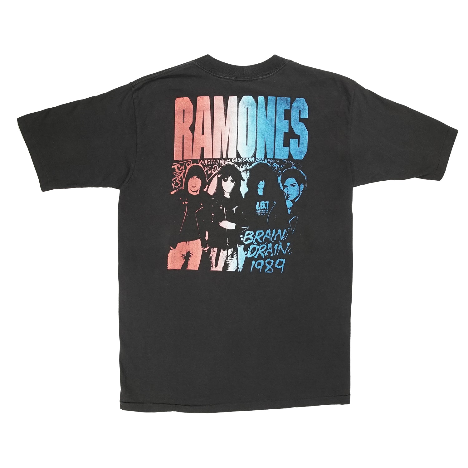 1989 Ramones Brain Drain bootleg band tee L