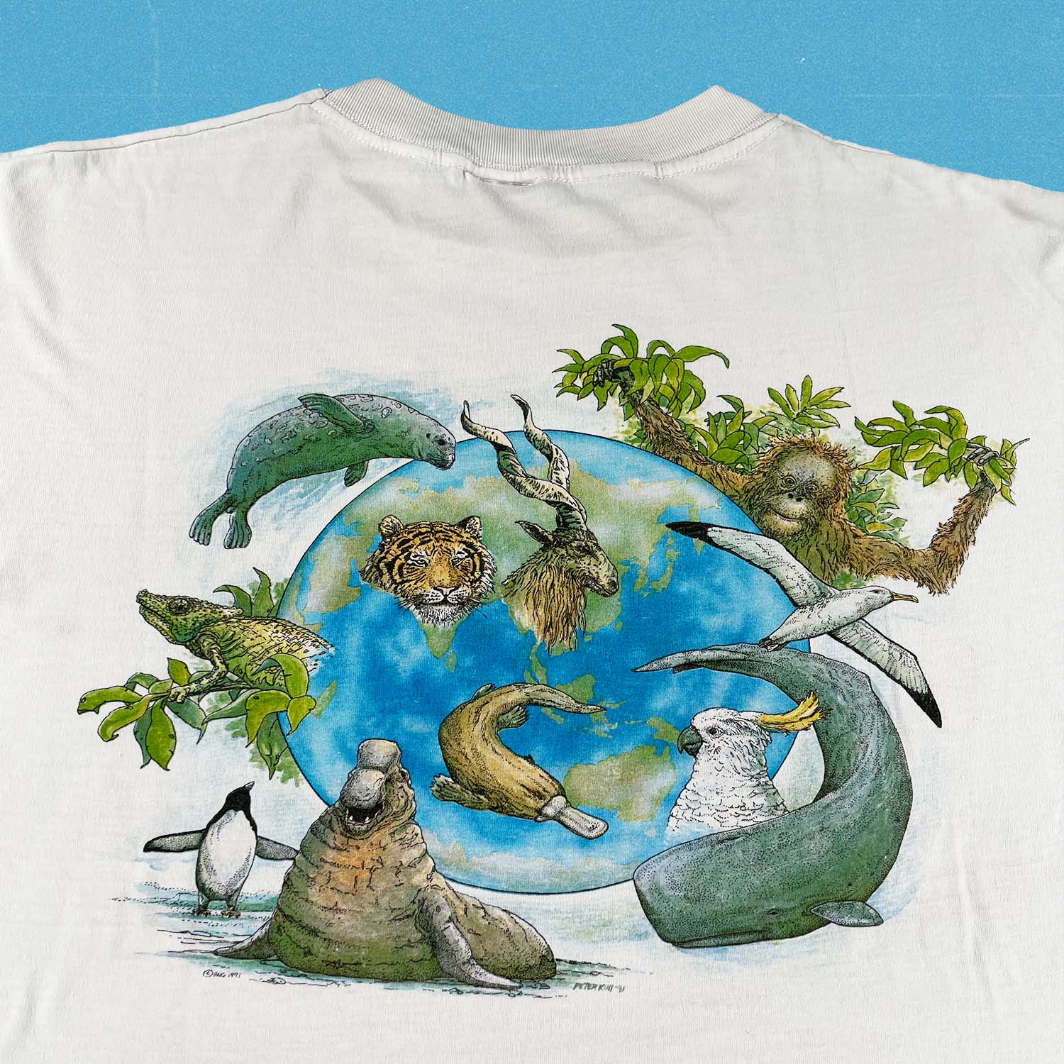 1991 One Earth One Change Harlequin tee L/XL
