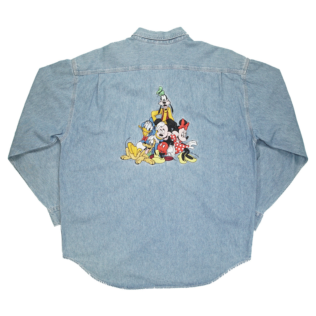 Vintage Disney family embroidered denim shirt XL