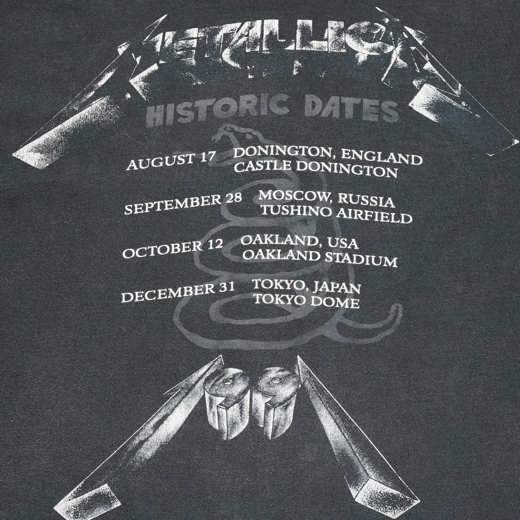 1991 Metallica Historic Dates tour tee L