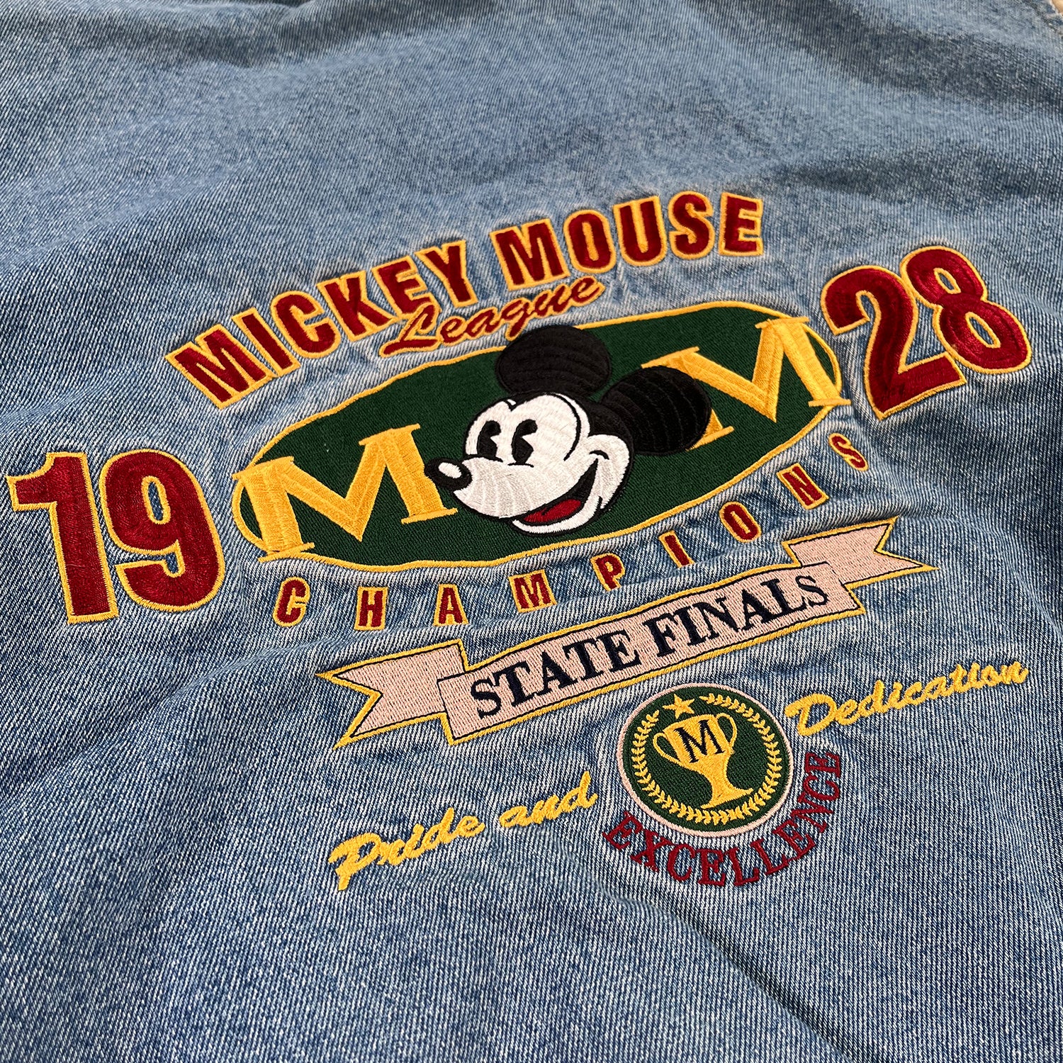 Vintage Disney Mickey Mouse league denim varsity jacket M/L