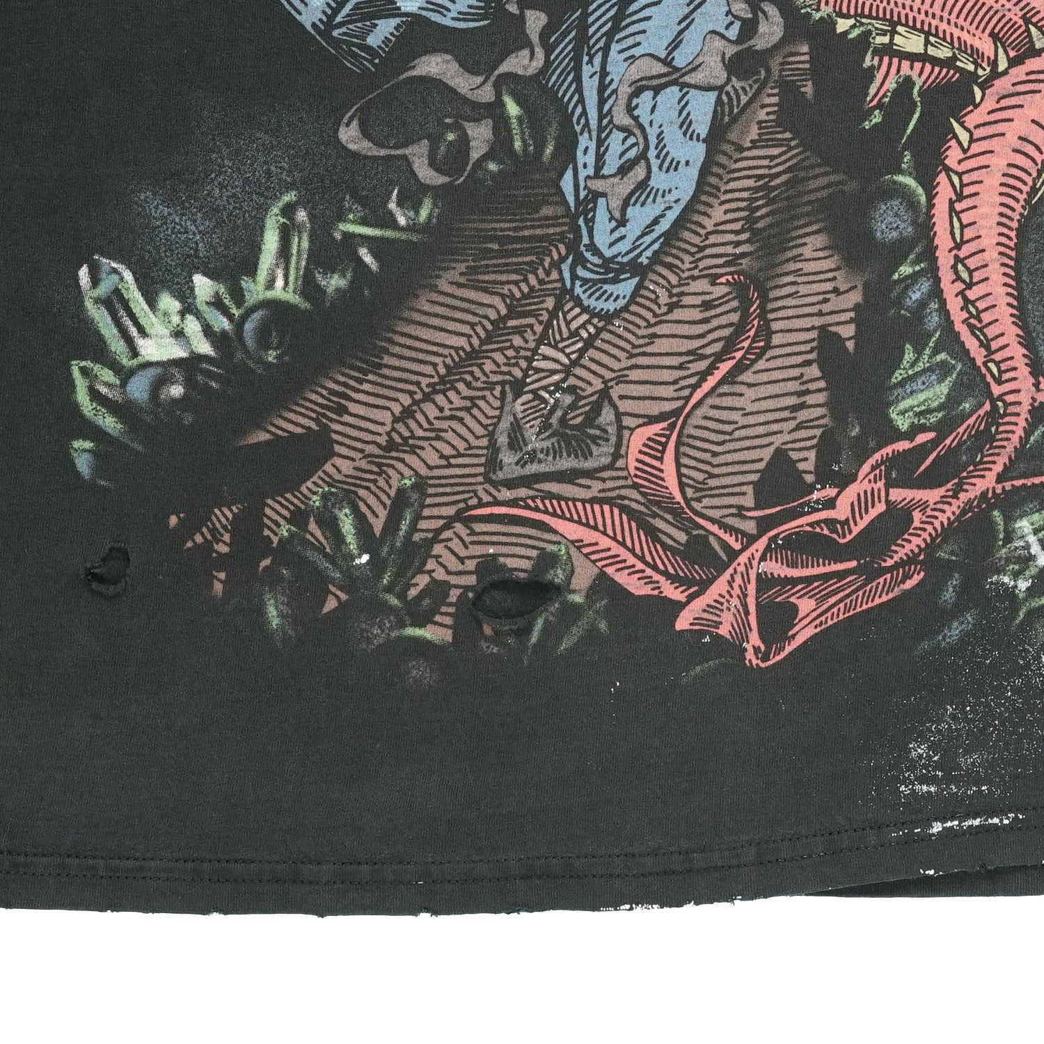 1997 Liquid Blue Wizard & Dragon thrashed tee L/XL