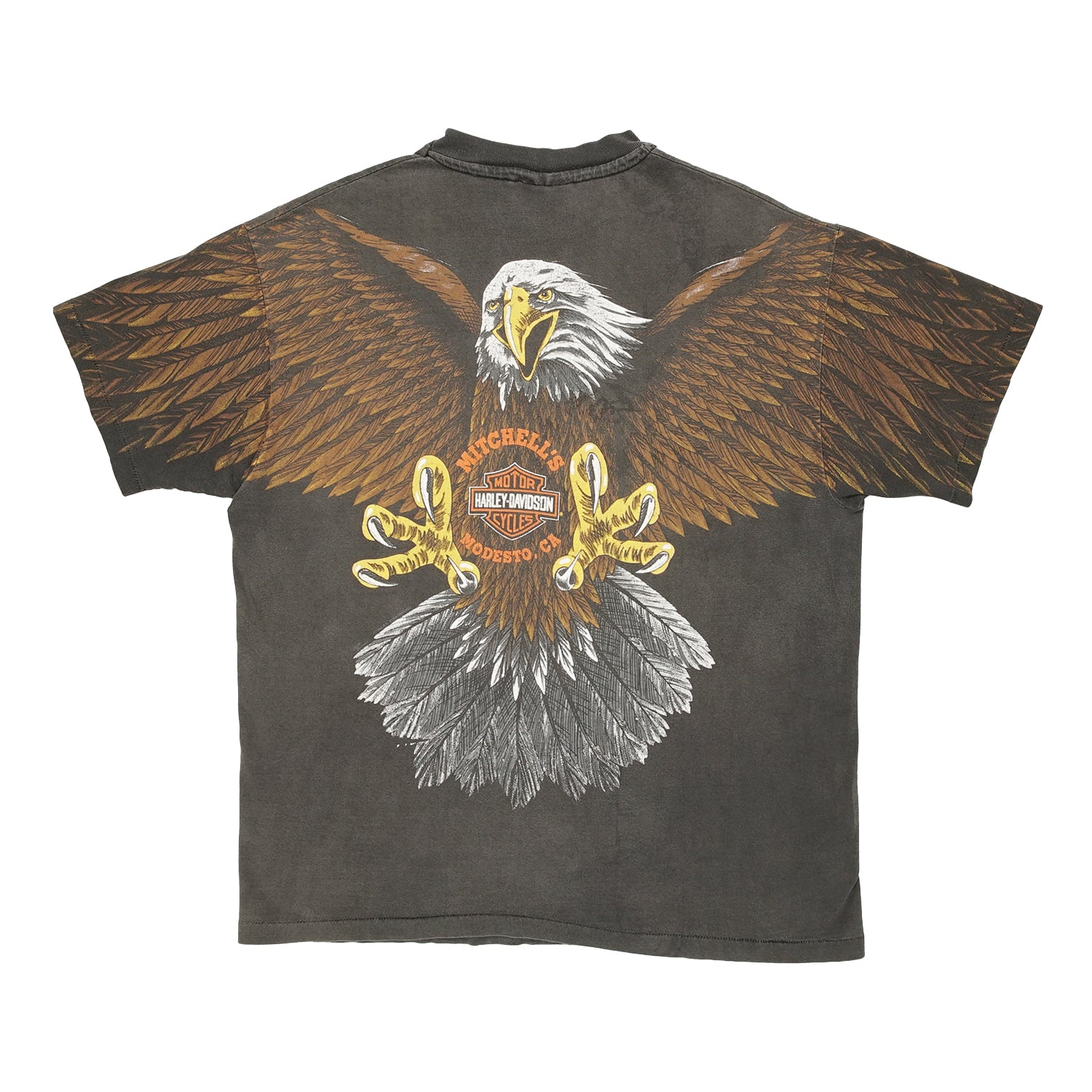 Vintage Harley Davidson Eagle AOP tee L – Gone Again Vintage