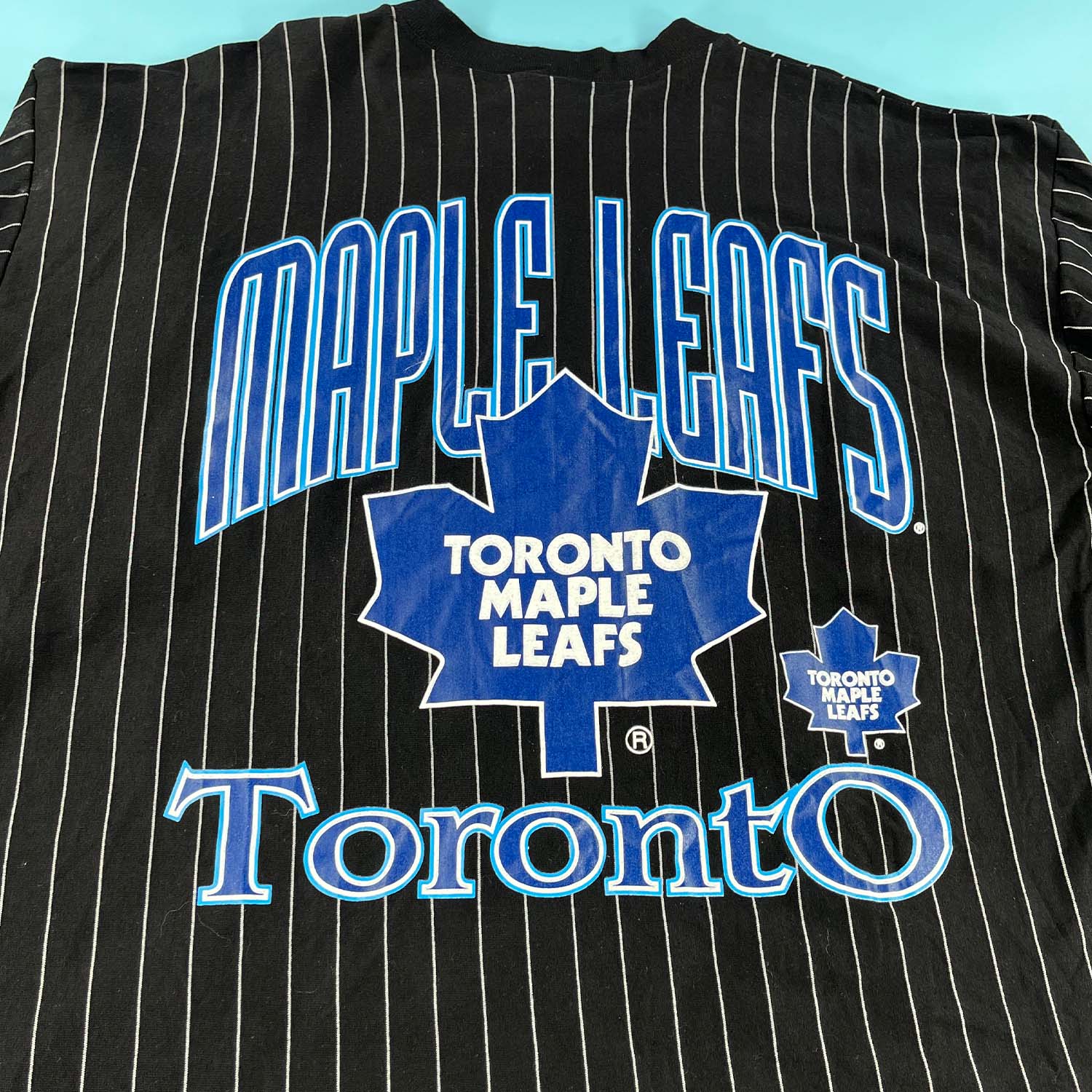 '90s Toronto Maple Leafs Ravens pinstripe jersey shirt XL