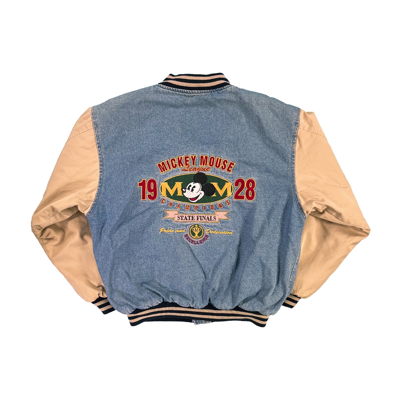 Vintage Disney Mickey Mouse league denim varsity jacket M/L