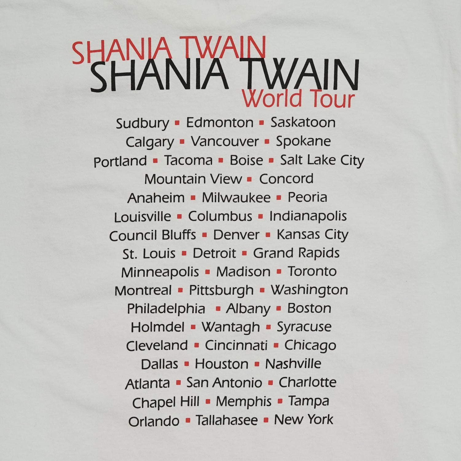 1998 Shania Twain world tour tee M