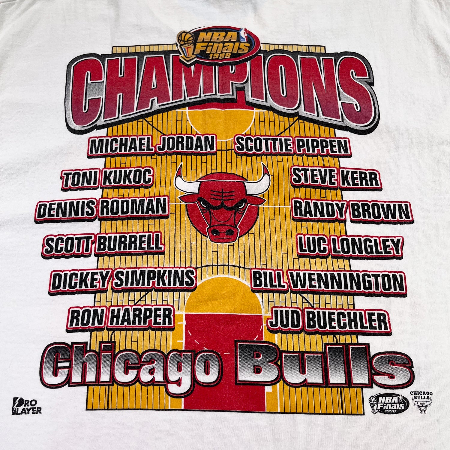 1998 Chicago Bulls 6-Time Champs NBA Finals tee L