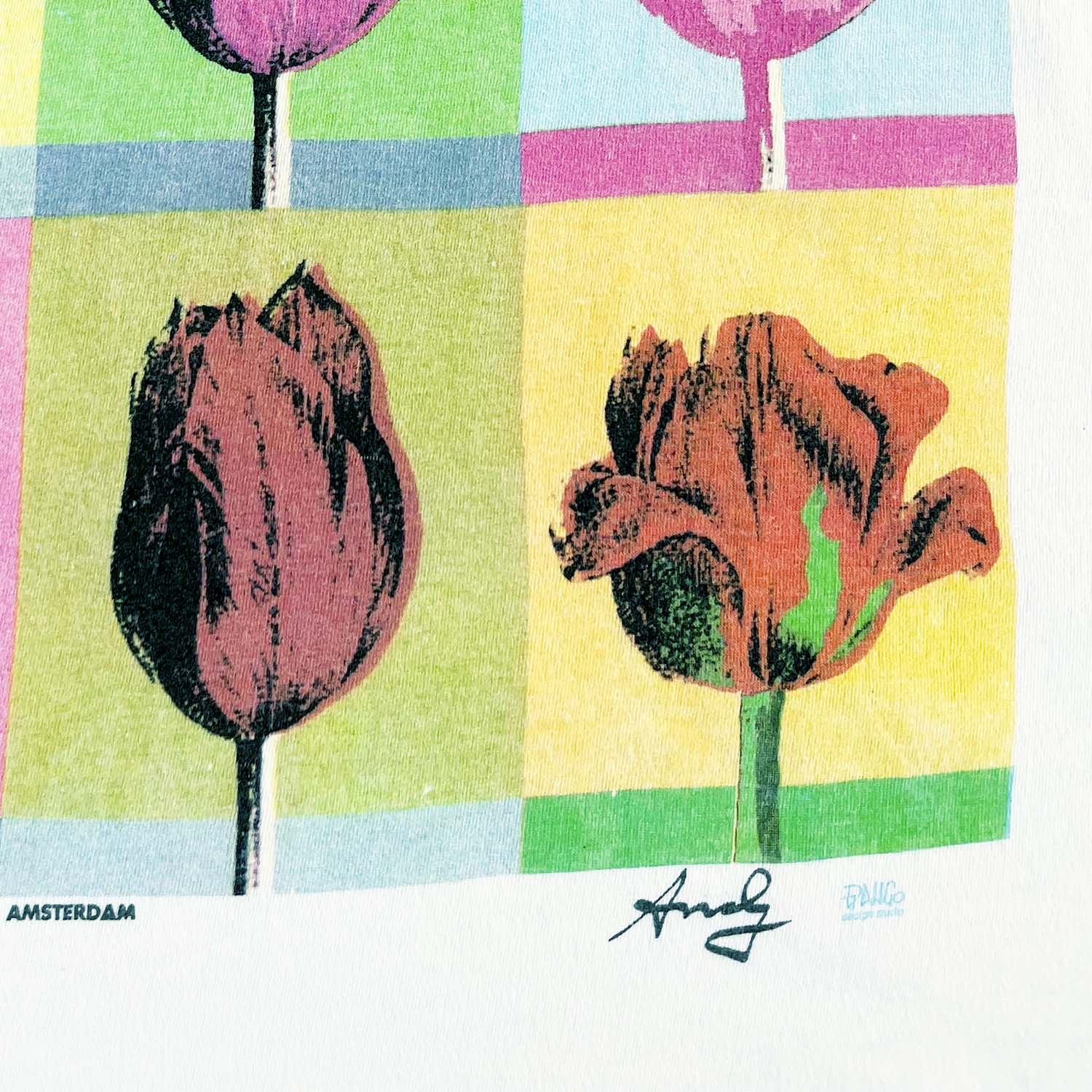 90s Andy Warhol Tulips from Amsterdam tee M