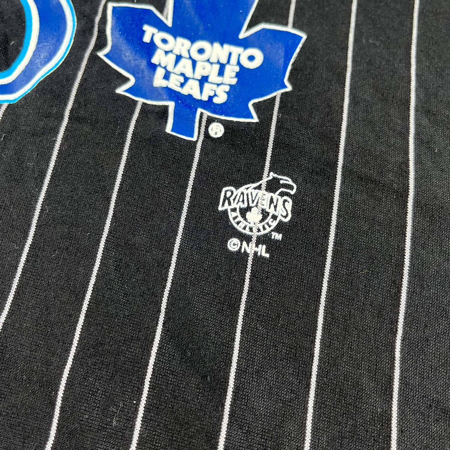 '90s Toronto Maple Leafs Ravens pinstripe jersey shirt XL