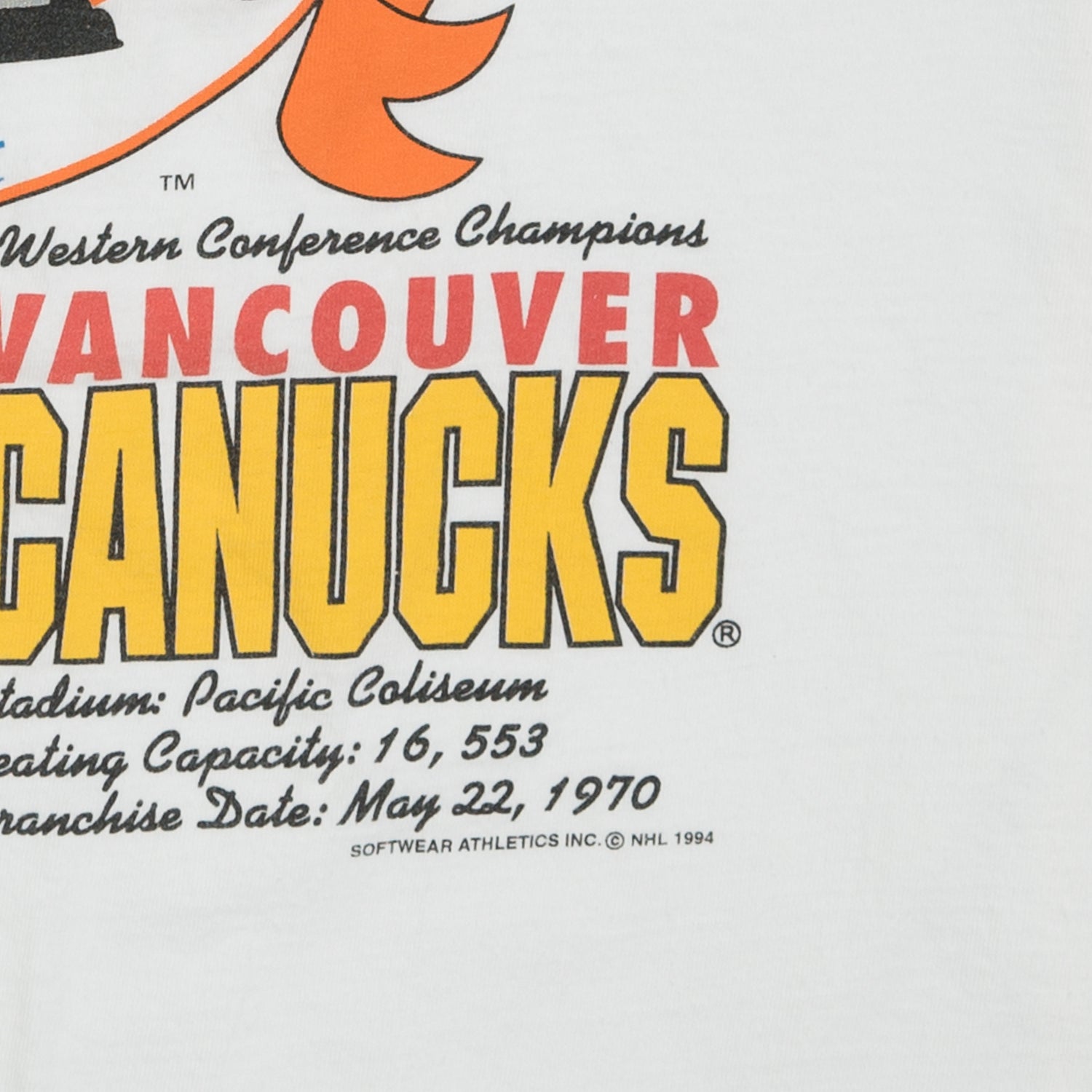 1994 Canucks vs. Rangers NHL classic match-up L/XL